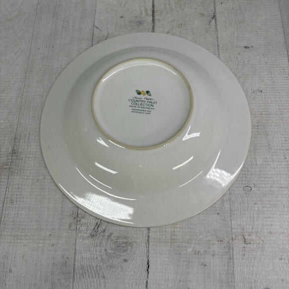 Vintage Julie Pople Avon COUNTRY FRUIT  Porcelain Large Rim Soup Bowls Set of 4 - Picture 9 of 16